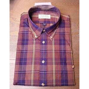 VTG NOS Quality Shop Chatham Cloth Plaid Button Front Shirt Size L
